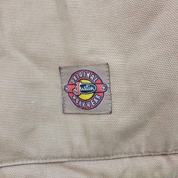 Justin Original Workware Canvas Chore Coat Barn Jacket Lined Mens Large Corduroy - Picture 2 of 16